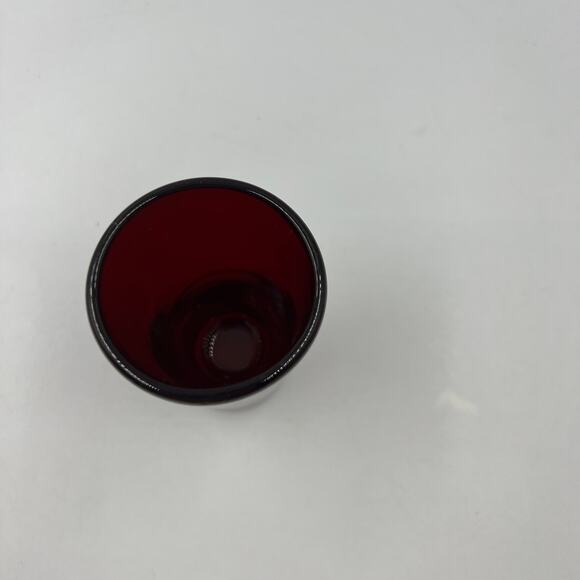 Vintage Anchor Hocking Ruby Red Cordial Single Shot Glass 1980's Thick Glass - Picture 8 of 8